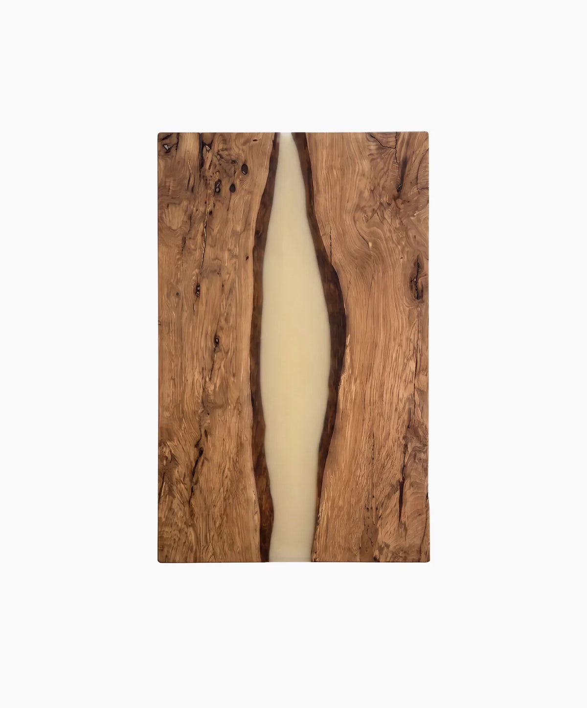 Couchtisch aus Buche mit weißem Epoxidharz